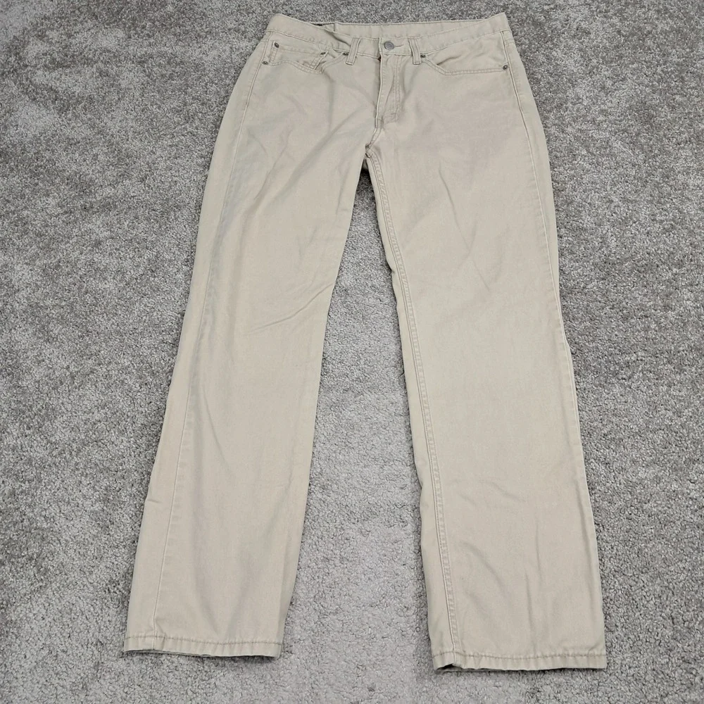 Levis 514 Straight Fit‎ Khaki Pants Mens 34x32 Tan Cotton Twill Trousers